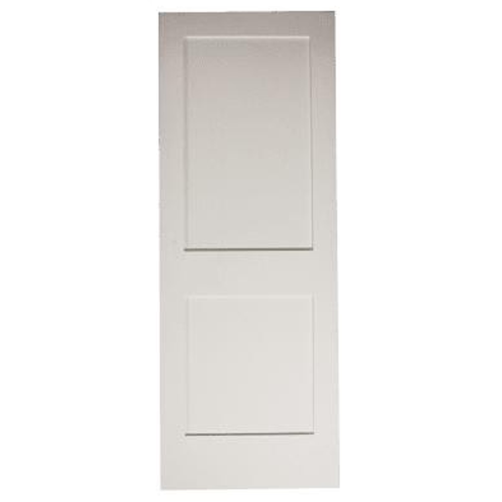 36 in x 80 in White Shaker 2-Panel Solid Core Primed MDF Interior Door Slab